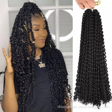 18Inches 22Strands Passion Twist Crochet Hair Spring Twist Synthetic Braiding Hair Extensions 80g/Pack for Black Women